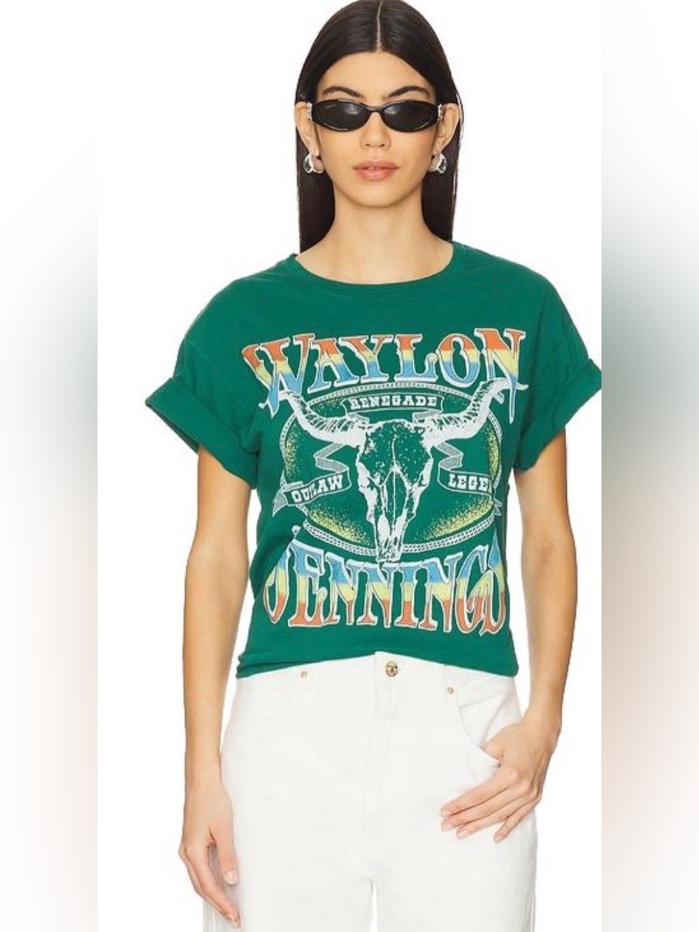 Daydreamer green Waylon Jennings Renegade Outlaw Legend Graphic Tee nwt XS